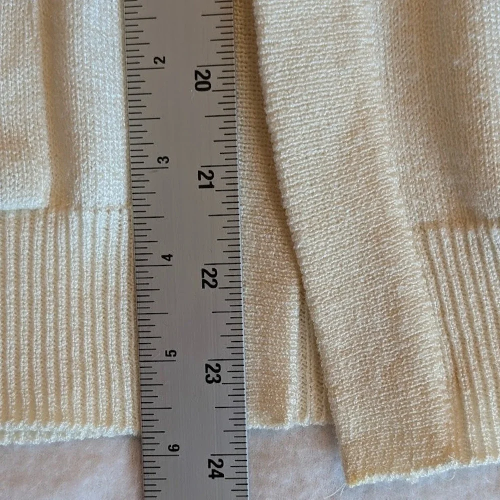 VTG Philippe Marques Cardigan 6P Purity White Modest Drop Pockets Grannycore USA